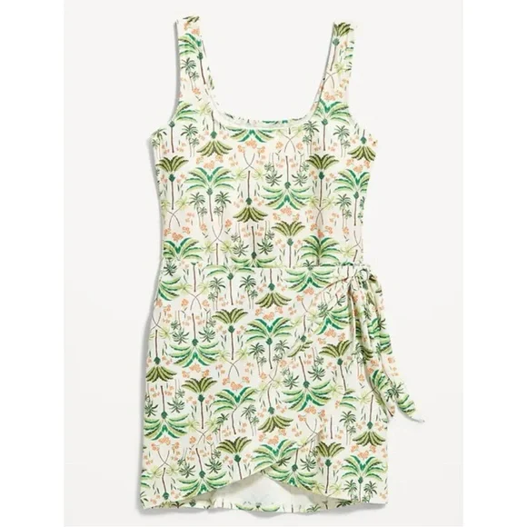 Old Navy Palm Tree Tropical Wrap Front One Piece Swimsuit - Picture 2 of 7
